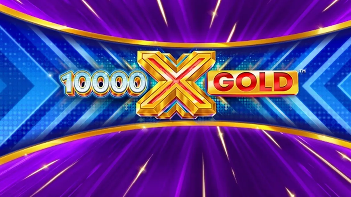 Tampilan visual slot 10,000 X Gold dengan tema emas yang elegan
