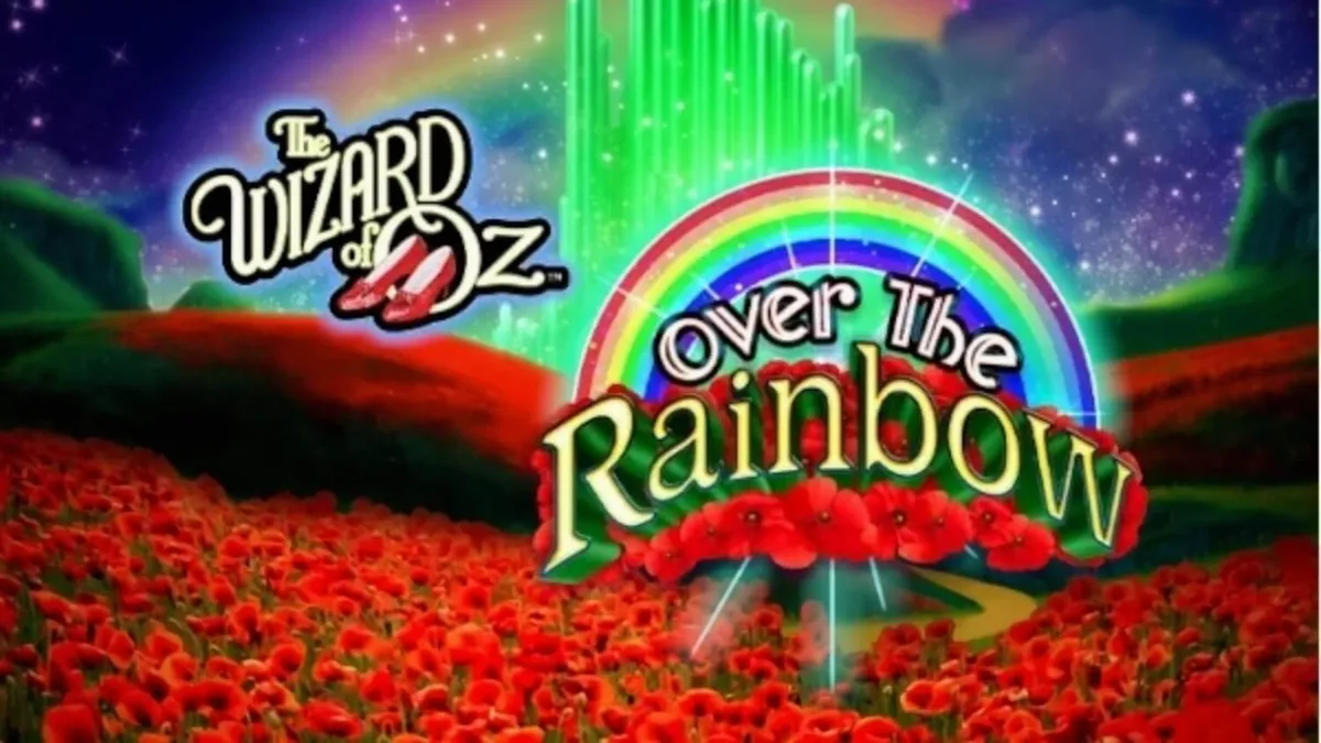 Tampilan visual slot The Wizard of Oz: Over the Rainbow dengan elemen fantasi yang ikonik
