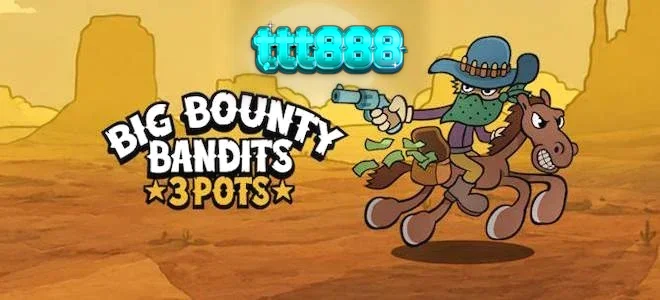 Tampilan visual slot Big Bounty Bandits: 3 Pots dengan tema Wild West kartun